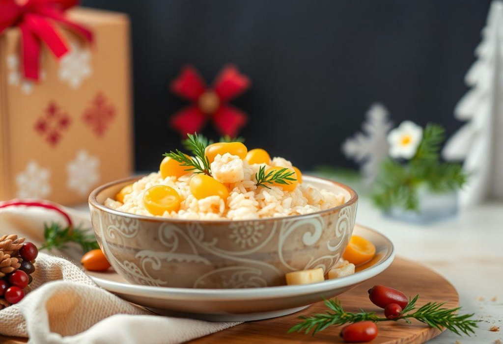 Arroz Com Amêndoas e Passas Natalino