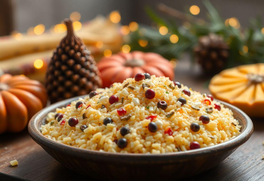 Arroz Com Nozes e Castanhas Festivo