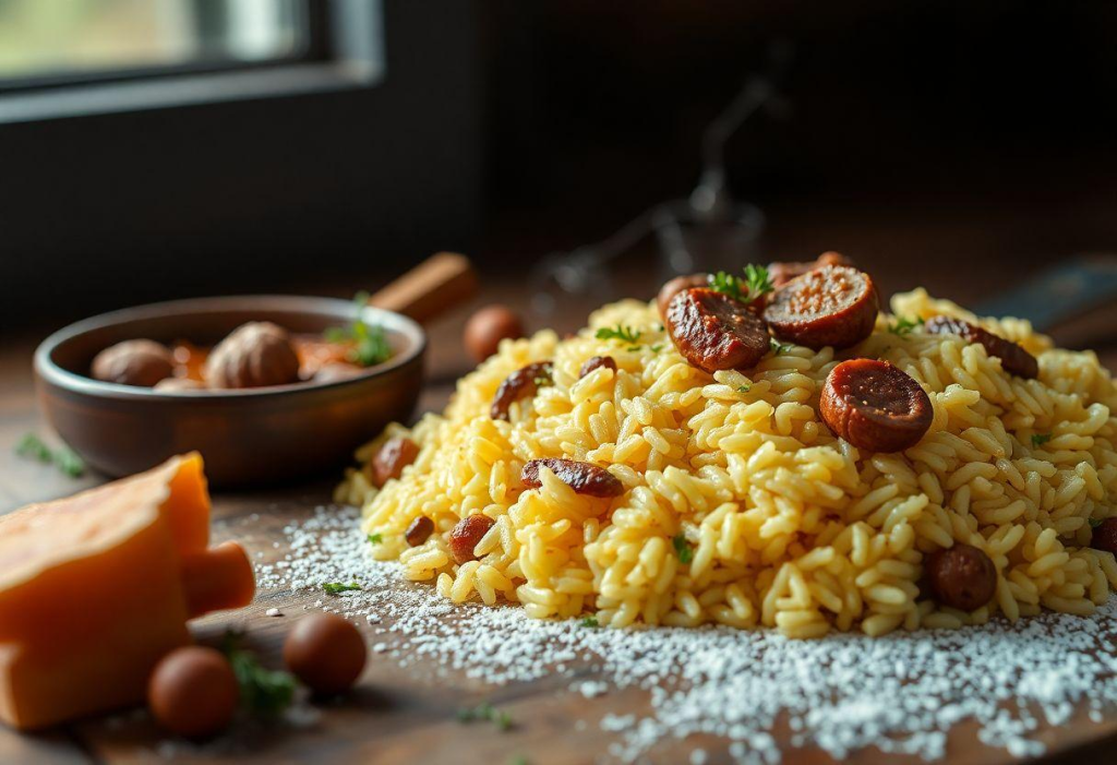 Arroz de Forno Com Carne Moída e Mussarela