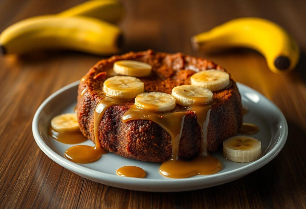 Bolo de Banana Caramelizada Invertido