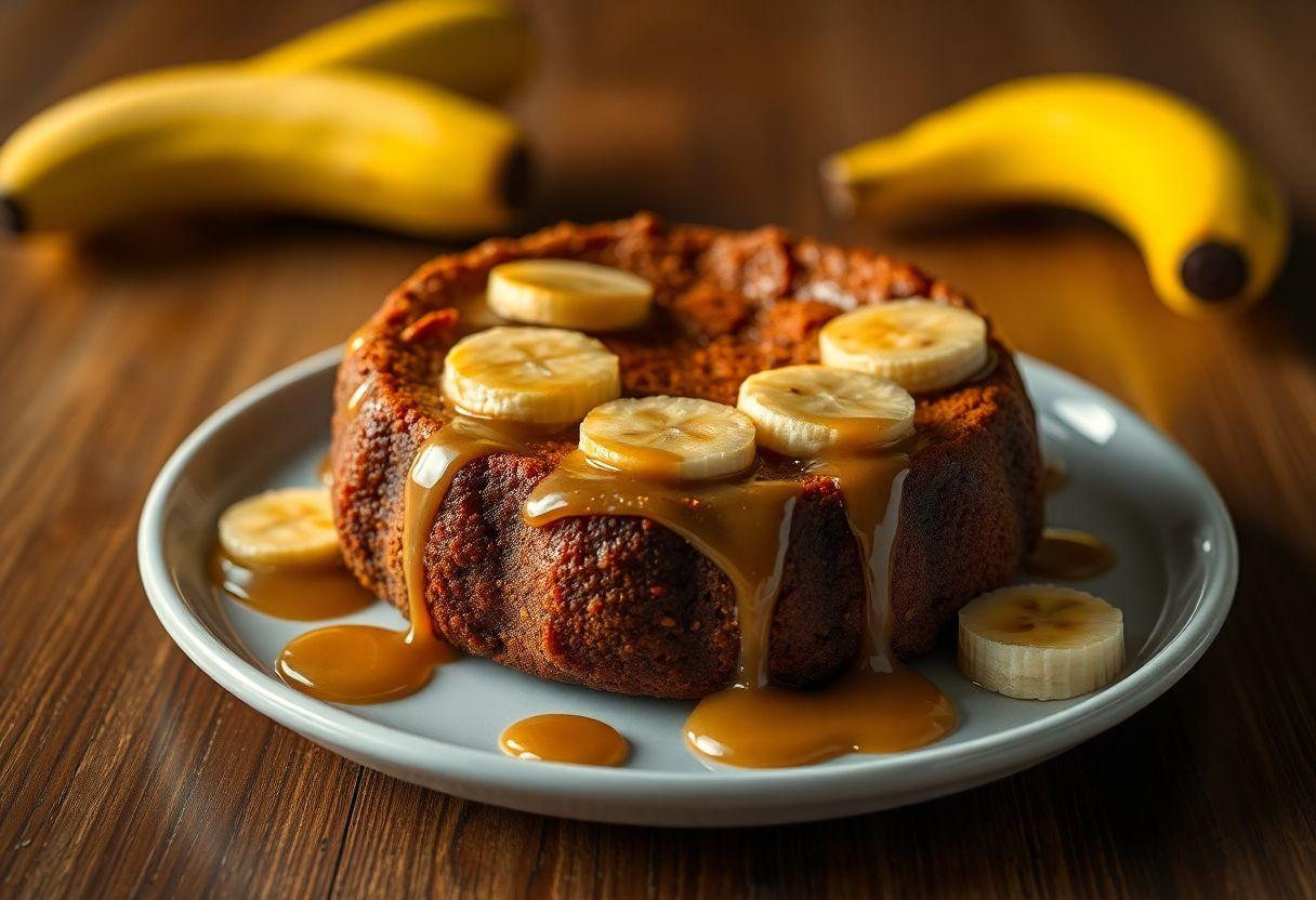 Bolo de Banana Caramelizada Invertido