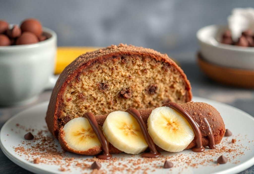 Bolo de Banana Com Chocolate Fácil
