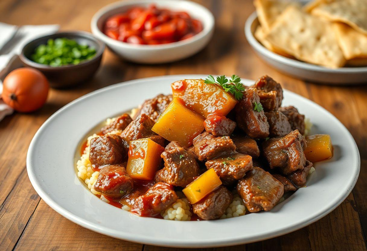 Carne Moída com Batata e Cenoura Refogada
