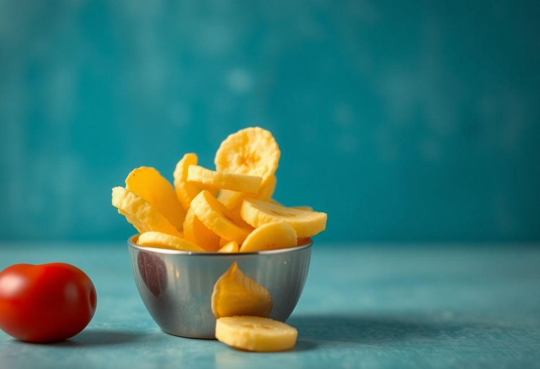 Chips de Banana Salgado na Airfryer Chips de Banana Salgado na Airfryer