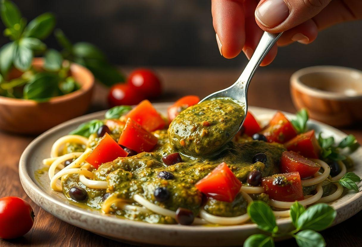 Pesto de Manjericão: Para Saladas e Massas Frias