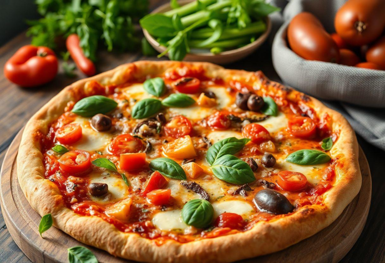 Pizza De Massa De Espinafre E Legumes Pizza De Massa De Espinafre E Legumes