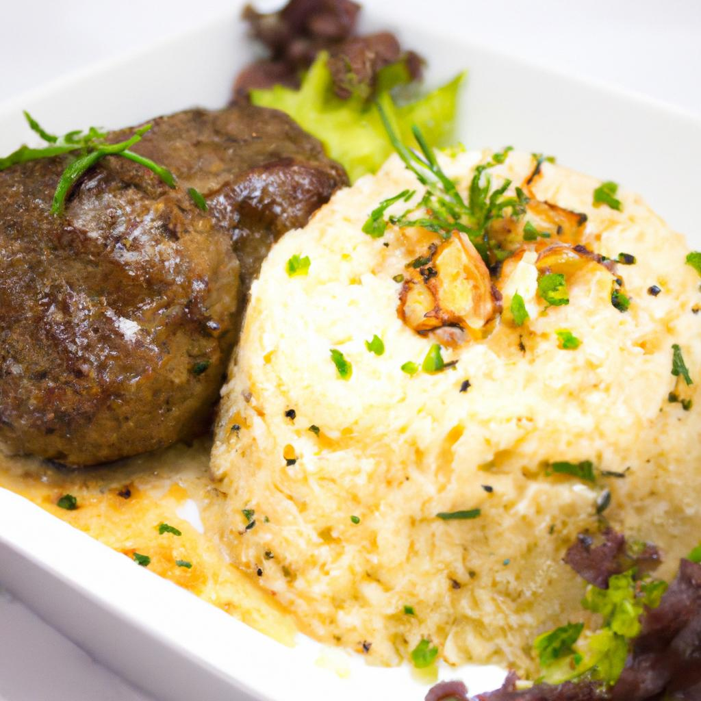 RECEITA DE RISOTO DE GORGONZOLA COM FILE MIGNON EM CUBOS