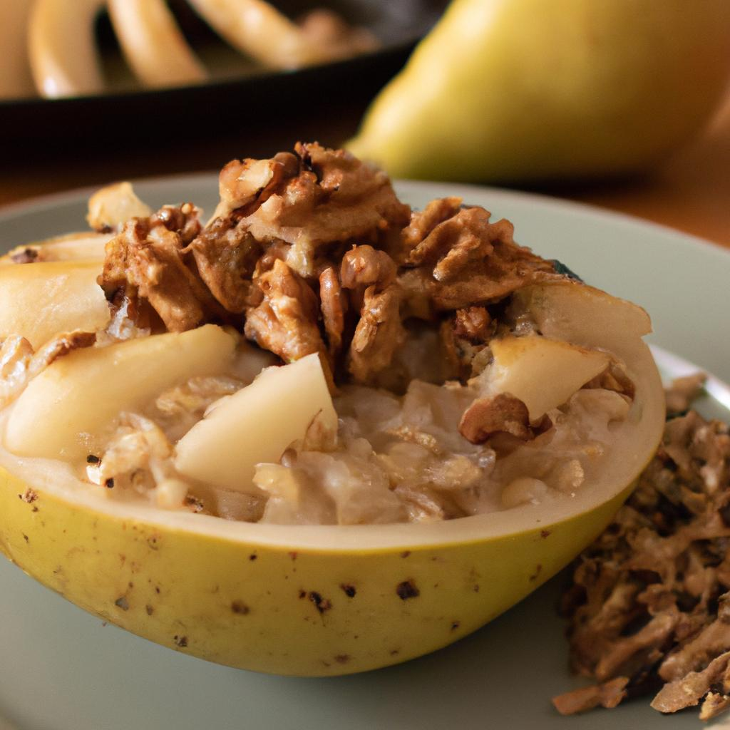 RECEITA DE RISOTO DE PERA COM GORGONZOLA E NOZES