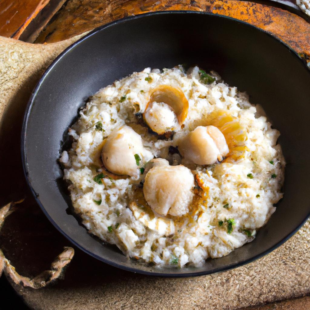 RECEITA DE RISOTO DE VIEIRAS GRELHADAS
