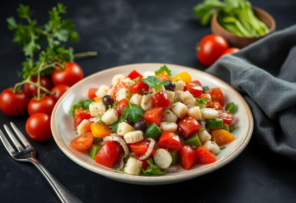 Salada Russa Completa: Legumes, Maionese e Sabor