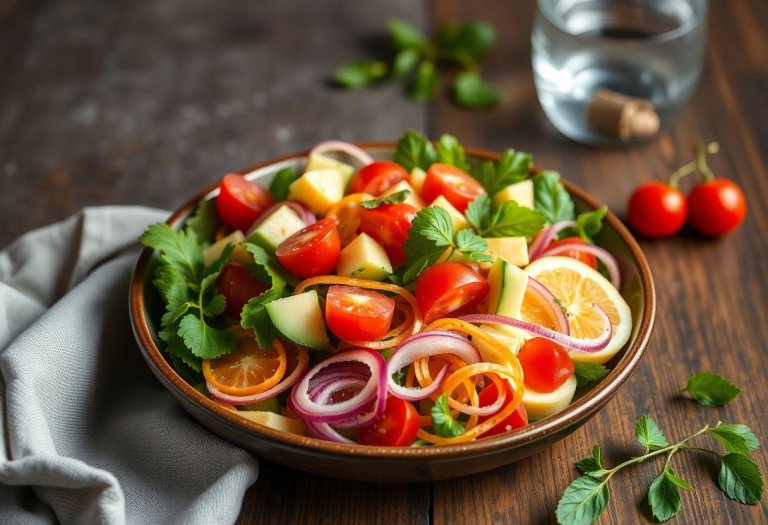 Salada Simples e Barata: Receita Colorida para o Almoço Salada Simples e Barata: Receita Colorida para o Almoço