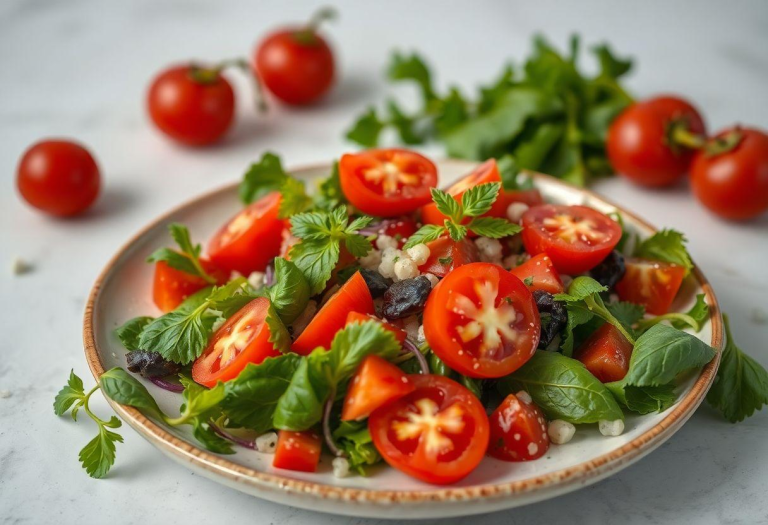 Salada de Alface com Tomate Diferente: O Segredo do Tempero Salada de Alface com Tomate Diferente: O Segredo do Tempero
