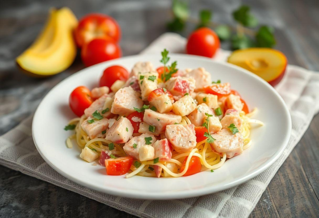 Salada de Frango Defumado com Maçã: Toque Sofisticado