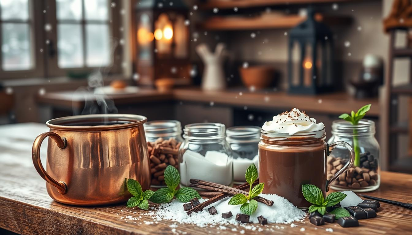 ingredientes para chocolate quente