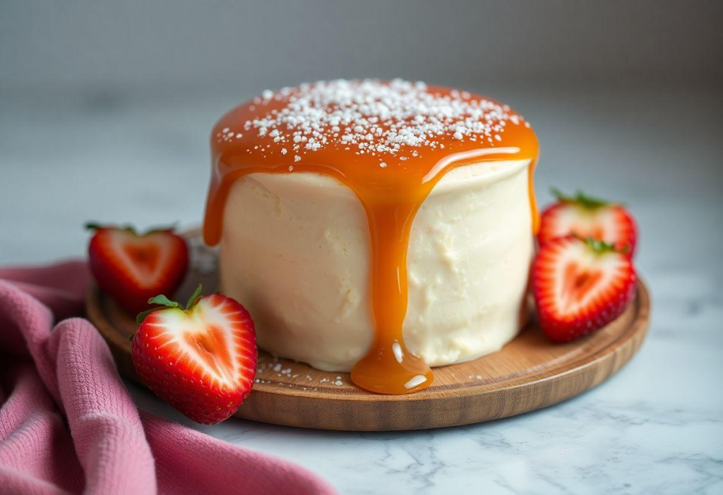 Pudim De Claras Com Calda De Caramelo Leve