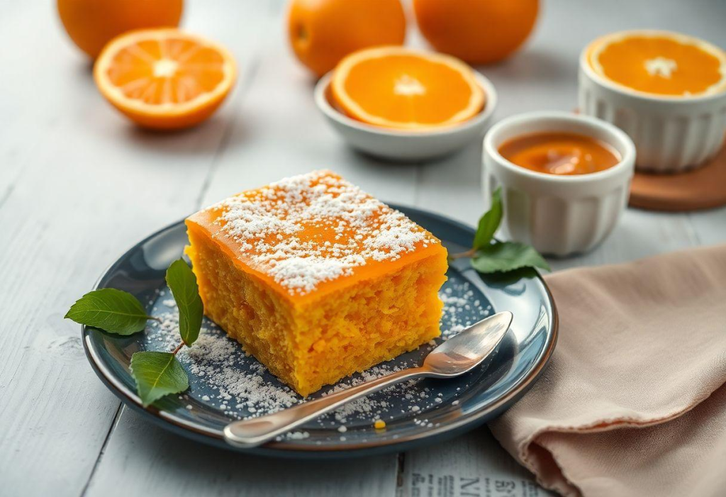 Pudim De Laranja Simples Com Calda De Caramelo