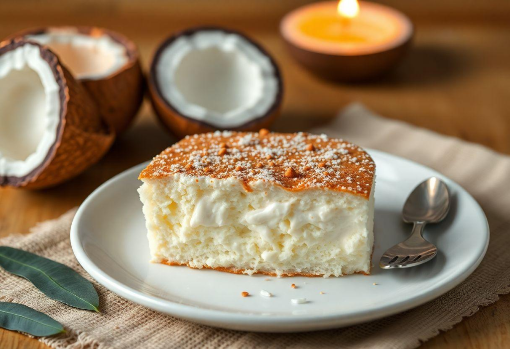 Pudim De Leite De Coco Com Calda De Ameixa