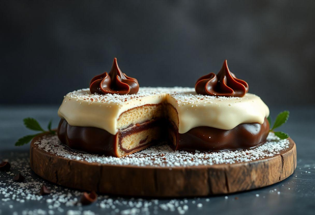 Pudim De Ouro Branco Com Ganache De Chocolate