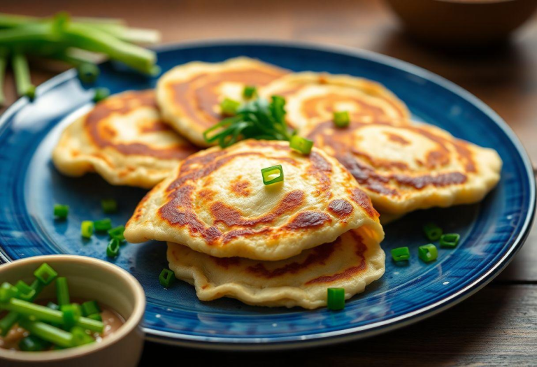Receita De Panqueca Chinesa: Scallion Pancakes Receita De Panqueca Chinesa: Scallion Pancakes
