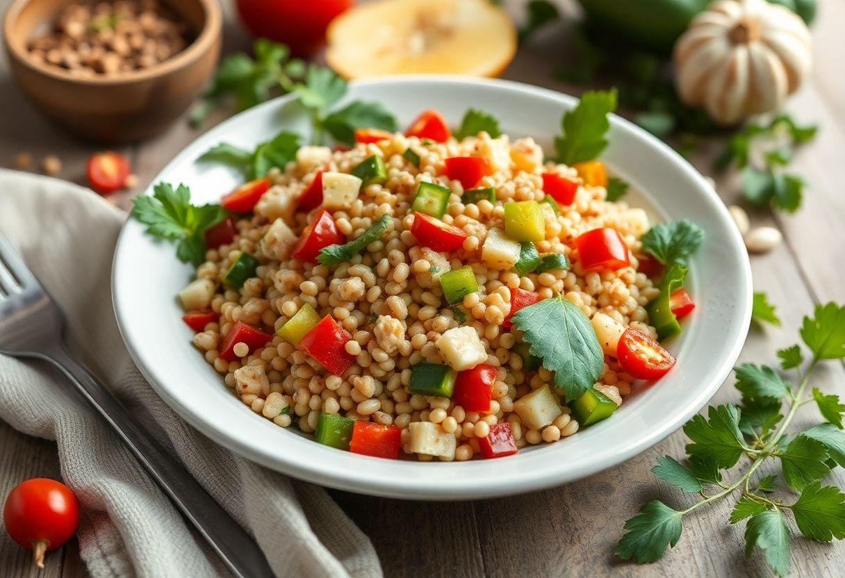 RECEITA COM QUINOA SALADA FIT NUTRITIVA COM LEGUMES VARIADOS