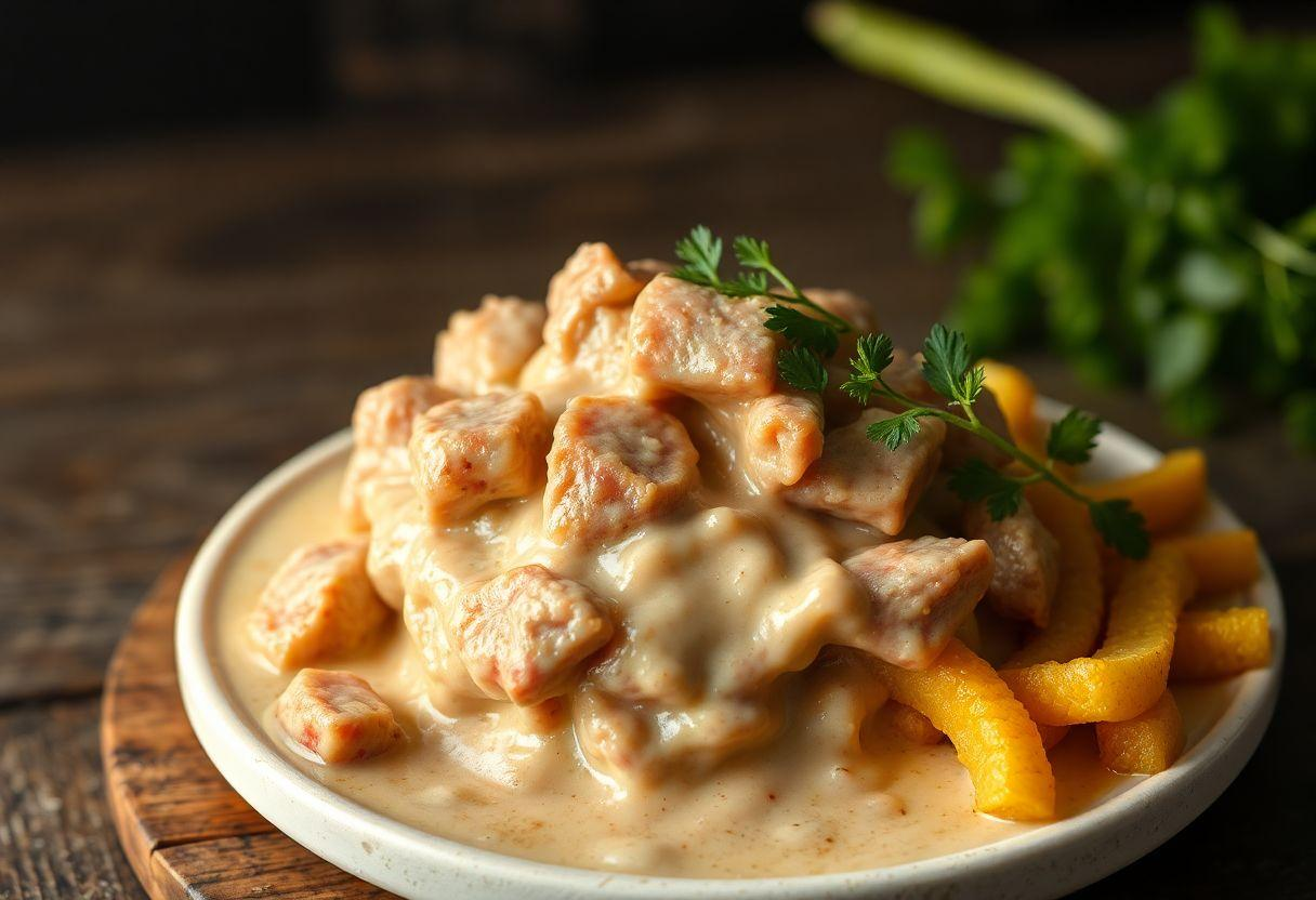 RECEITA DE STROGONOFF DE CARNE TRADICIONAL CREMOSO COM COGUMELOS